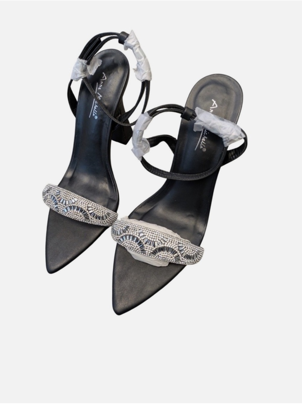 Ann Michelle Rhinestone Strap Heels – Size 7 –